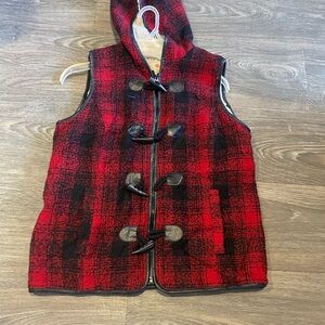 Ruff Hewn Red and Black Hooded Vest